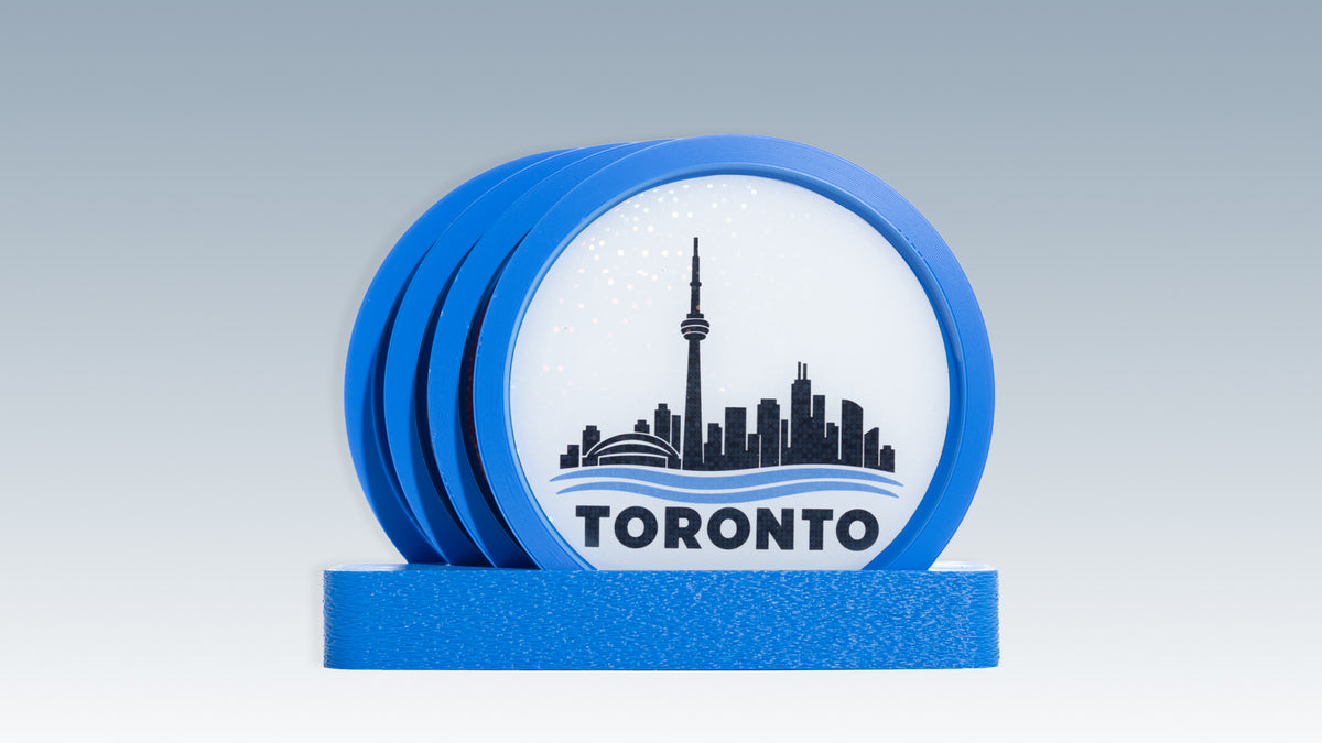 Canadian Souvenir Coaster Set with Stand – Toronto Gift