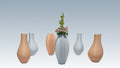 Set of 3 Modern Miniature Floor Vases – 1:12 Scale