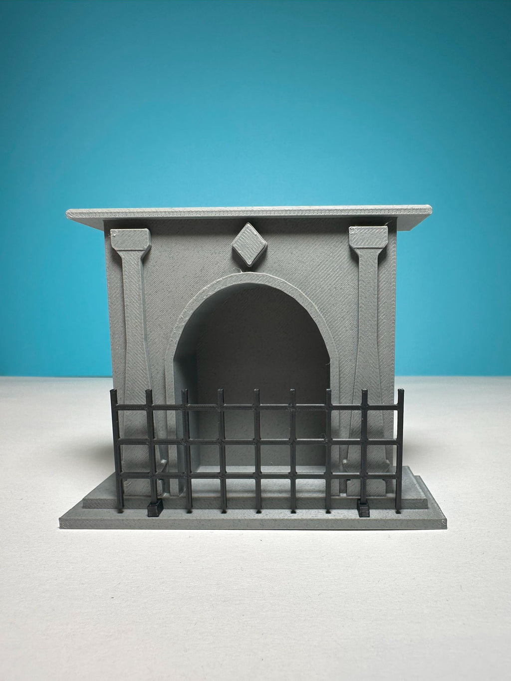 1:12 Scale Miniature Fireplace with Removable Screen
