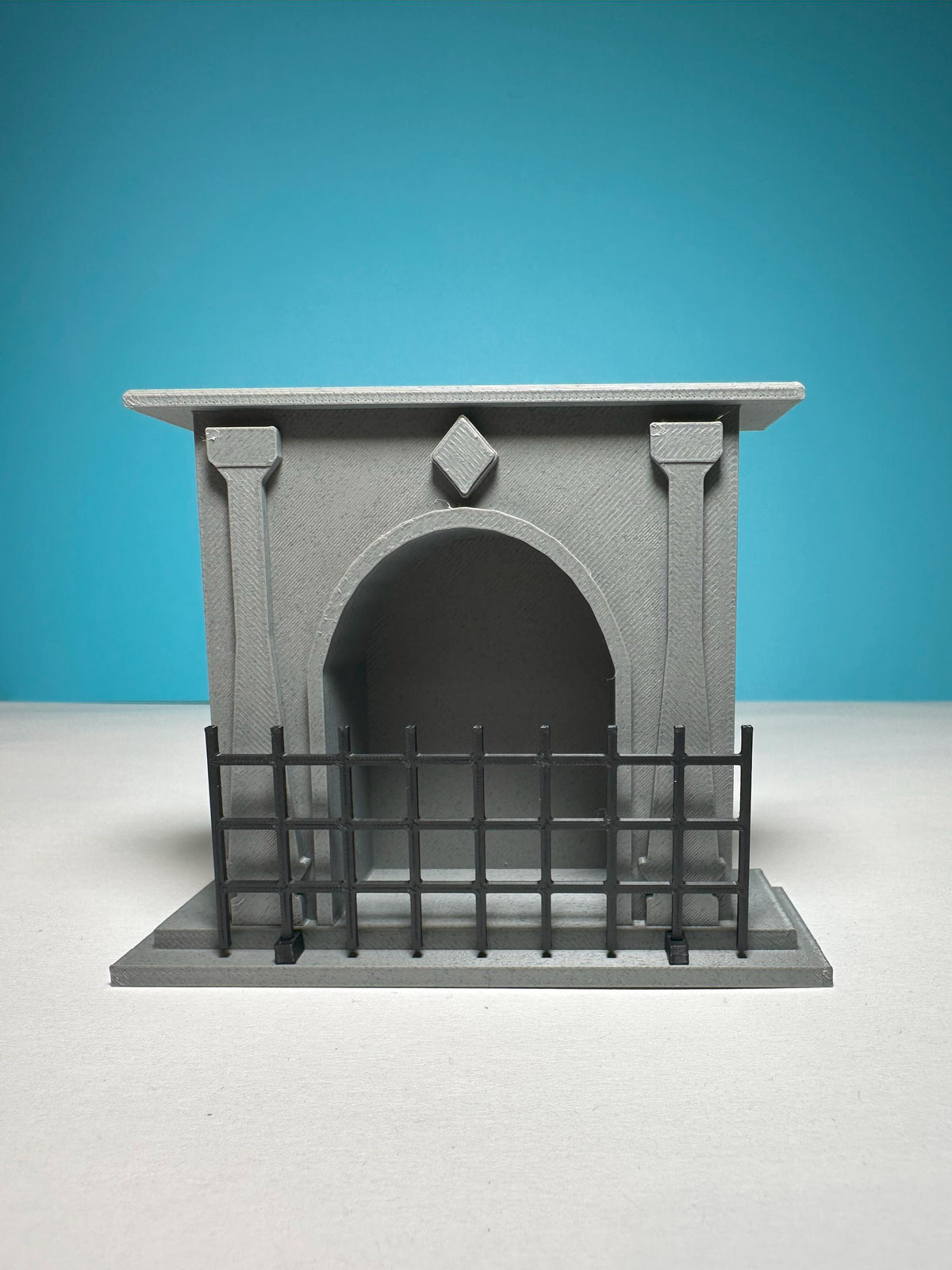 1:12 Scale Miniature Fireplace with Removable Screen