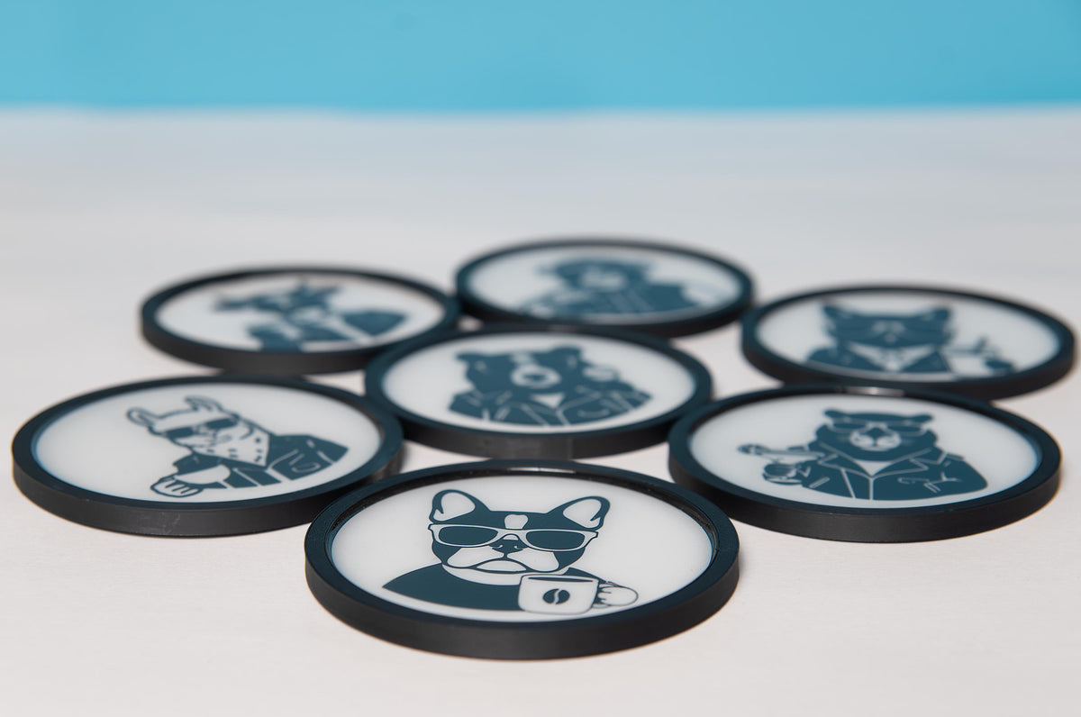 Funny Animal Drink Coasters with Holder