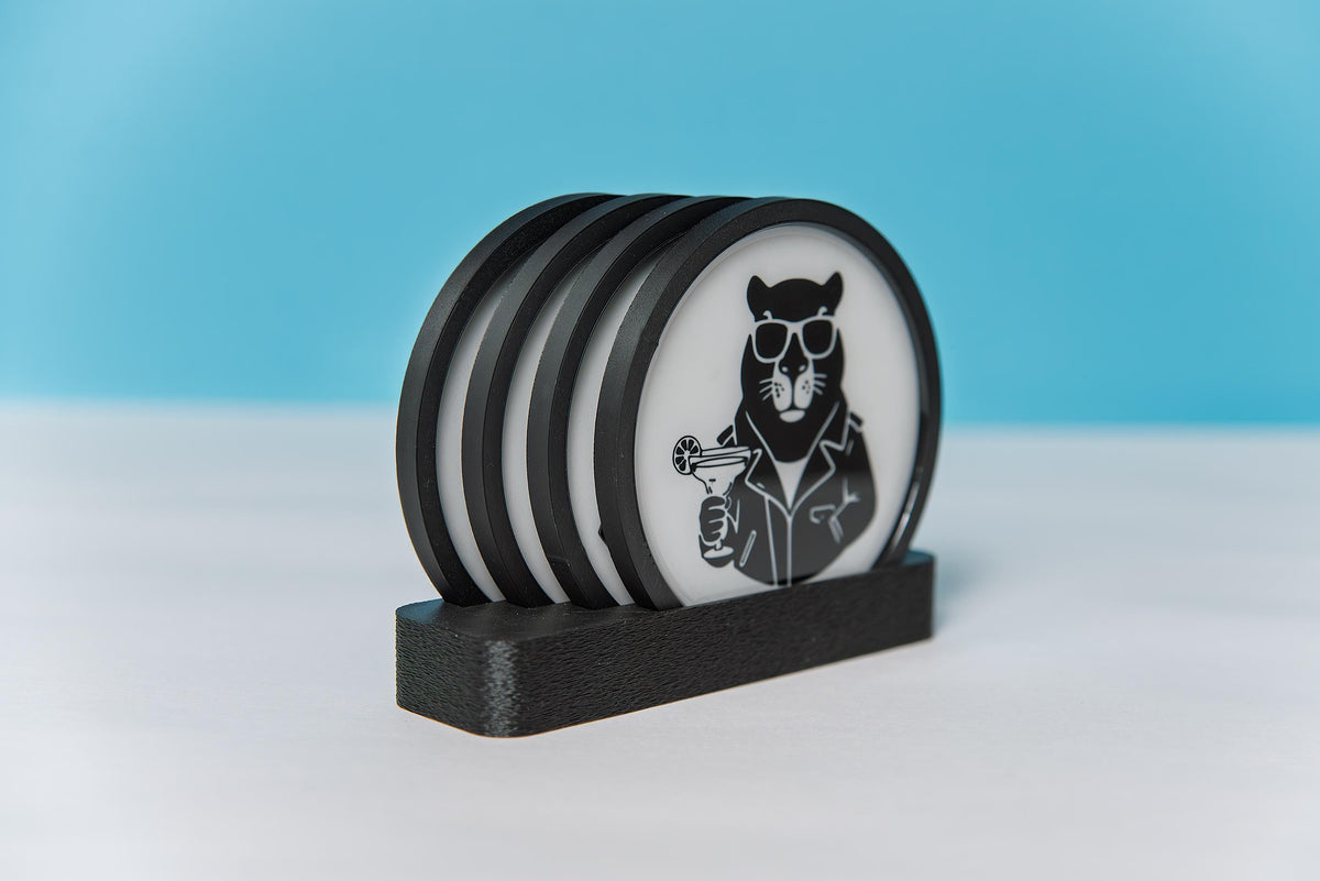 Funny Animal Drink Coasters with Holder