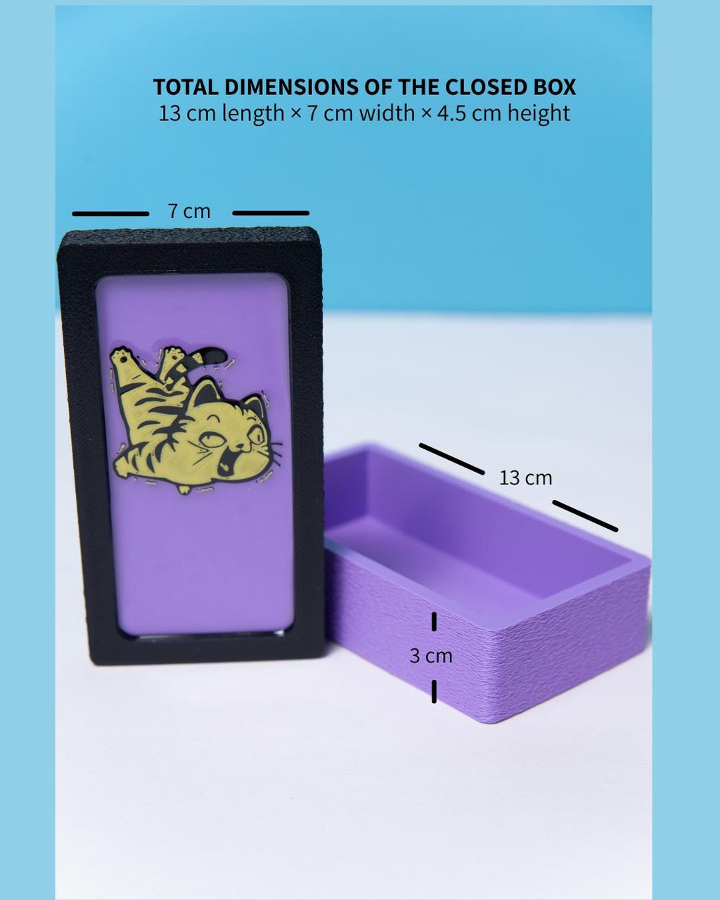 trinket box measuring 13 by 7 cm